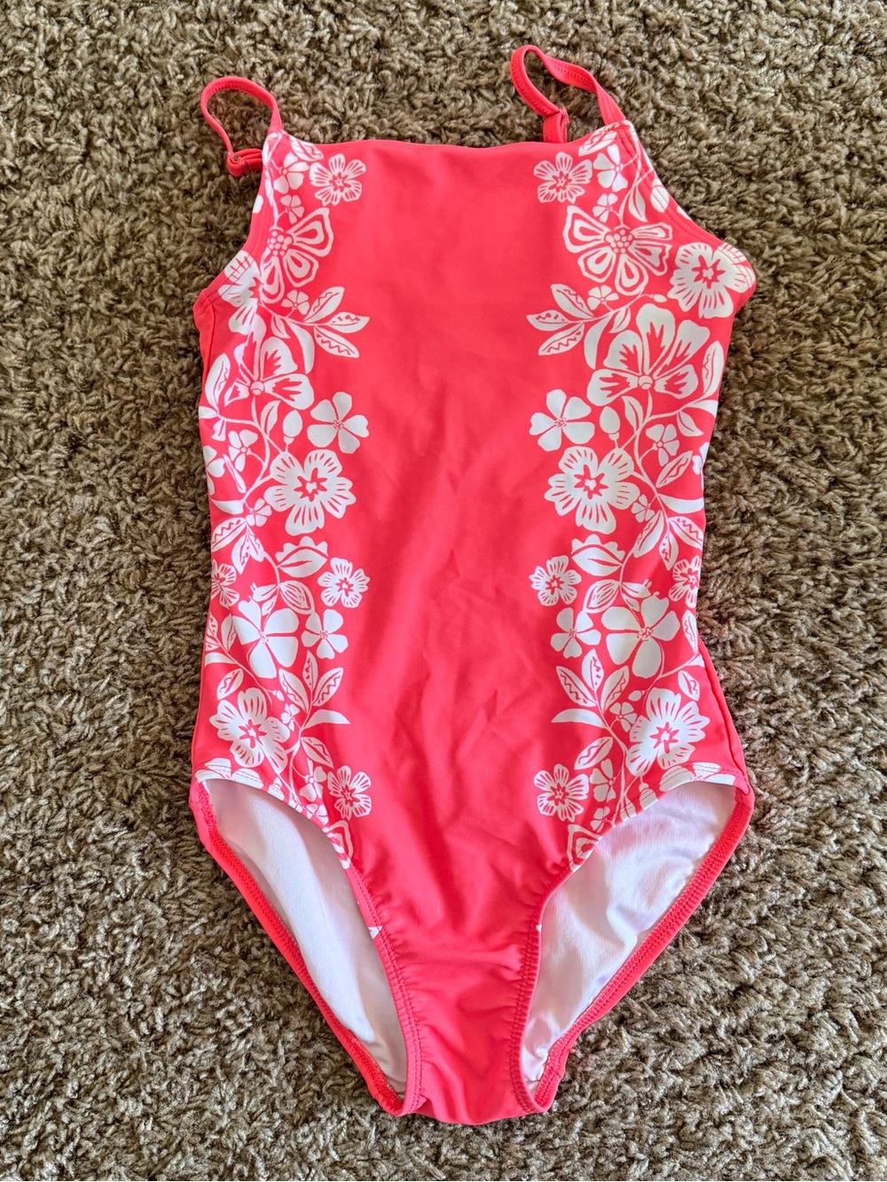 Old Navy Coral Pink Floral One-Piece Swimsuit